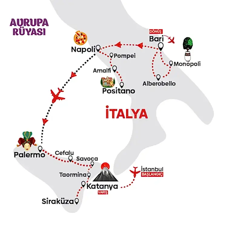 Sicilya Amalfi Güney İtalya Turu