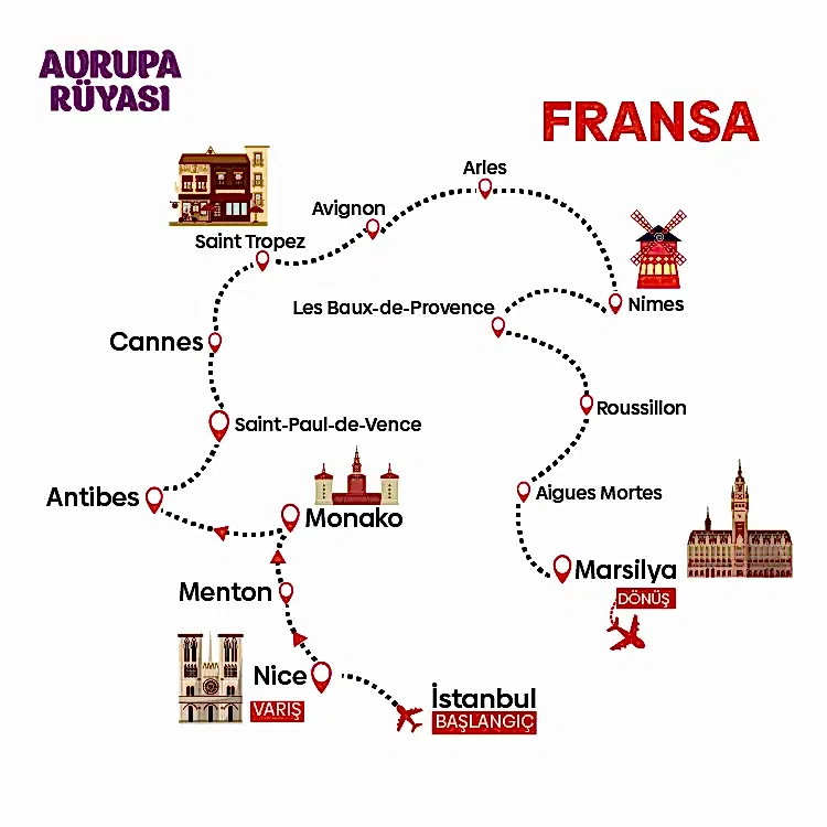 Güney Fransa Cote D'Azur Turu